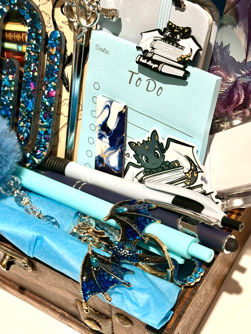 Dragon Chest Desk Bundle (Blue) Exclusive One-of-a-Kind