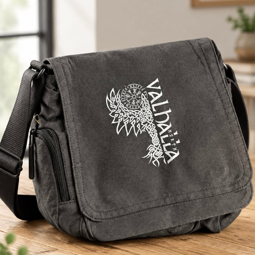 Multi-Pocket Crossbody Vintage Messenger Bag - "Valhalla"