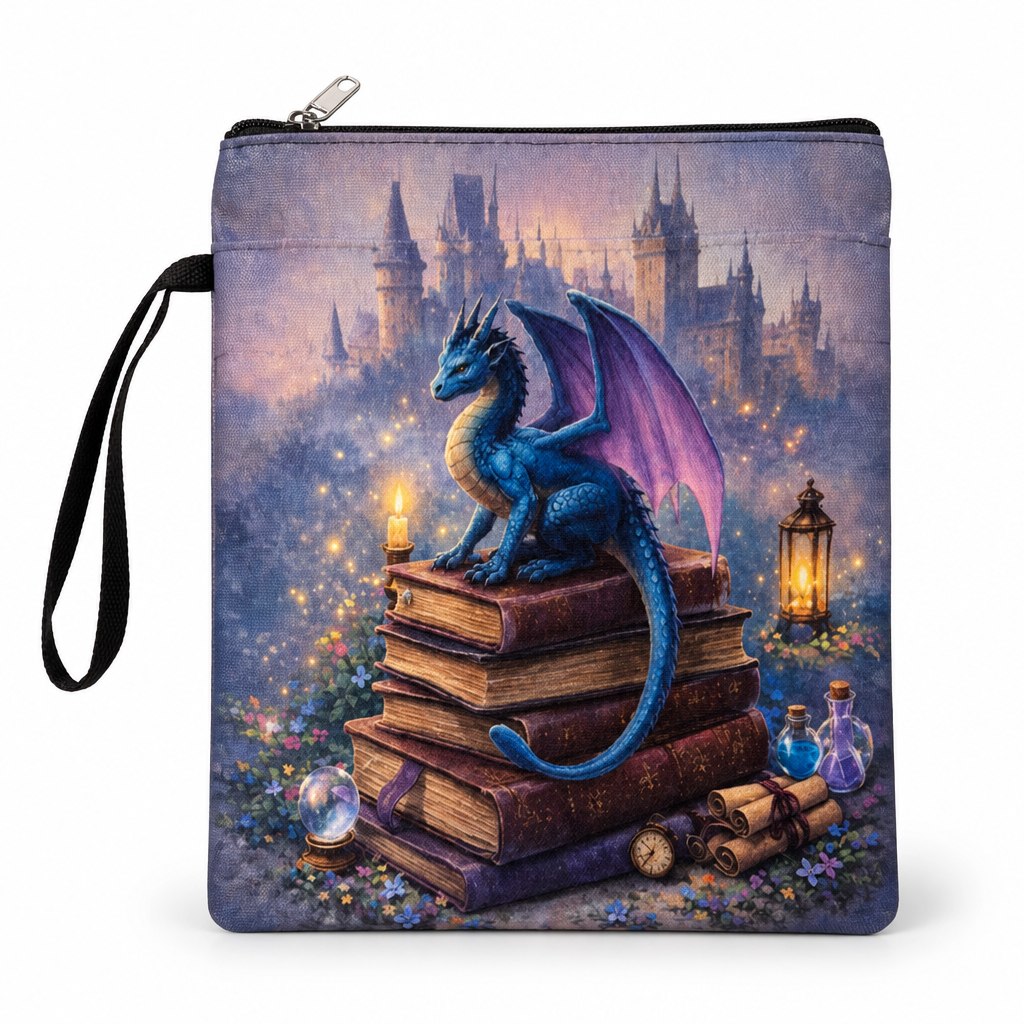 Book Bag - Dragon Sitting on Books