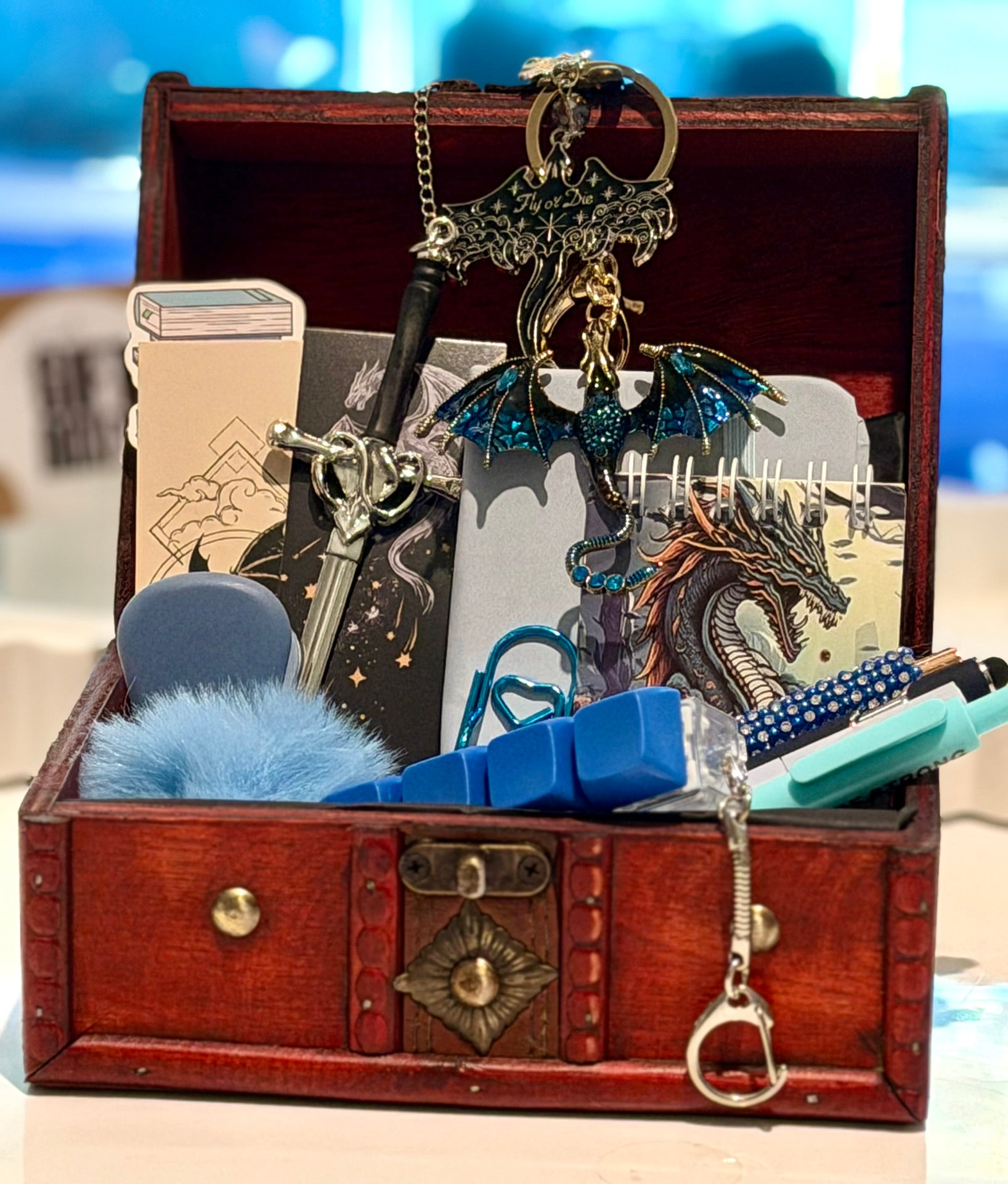 Dragon Chest Desk Bundle (Bright Blue) Exclusive