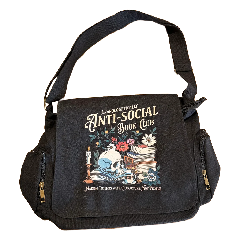 Multi-Pocket Crossbody Vintage Messenger Bag - "Anti Social"