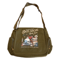 Multi-Pocket Crossbody Vintage Messenger Bag - "Anti Social"