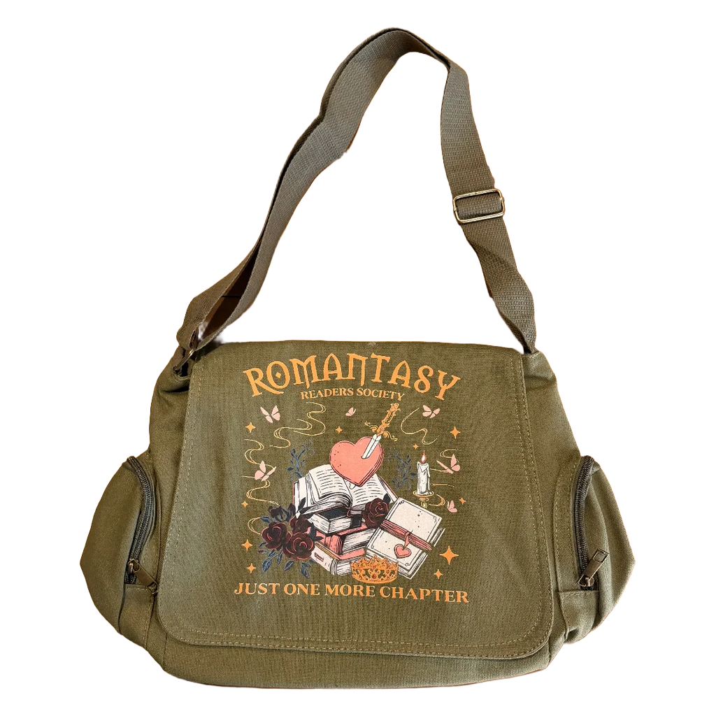 Multi-Pocket Crossbody Vintage Messenger Bag - "Romantasy"